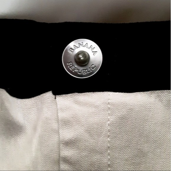 Banana Republic Sloan Fit Y2K Straight Leg Pants Khaki Front & Black Back, sz 4 - Picture 7 of 12